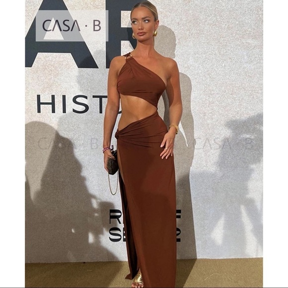 CASA B| Skylar Side Cut-Out High Slit Maxi Dress - Picture 10 of 14